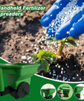 Image of Handheld Lawn Spreader For Grass Seed And Fertilizer No Clog Easy Grip Portable Hand Powered Spreader for garden use