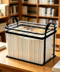 Heavy Duty Clear Zipper Storage Bags With Handles For Moving Ready Organization And Document Protectors with books inside.