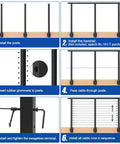 Installation steps for 36 Inch Side Mount Cable Railing Post Kit With Fascia Deck Brackets Slick Black Swageless Stainless Steel.