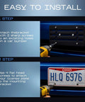 Step-by-step installation of Universal Front Bumper License Plate Bracket Kit With 6 Bolt Screws And Wrench Easy Mount Plate Holder.