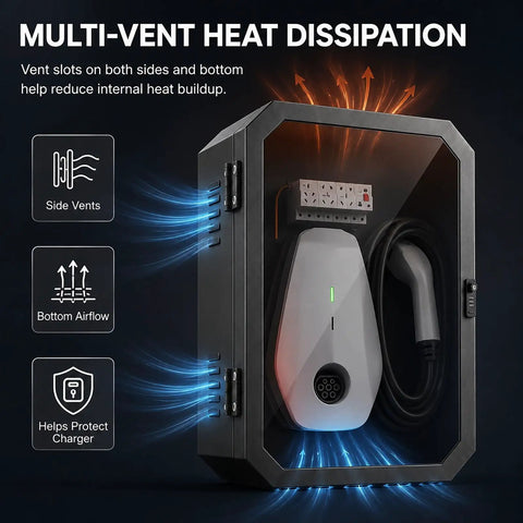 Heavy Duty Cold Rolled Steel Outdoor Electrical Enclosure For Charger Station with multi-vent heat dissipation visible.