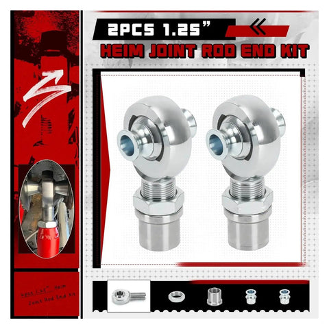 Built Tough 1.25 Inch Heim Joint Rod End Linkage Kit featuring 2 heat treated chromoly balls for robust vehicle steering.