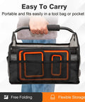 Collapsible Magnetic Parts Tray Set With 3 Foldable Silicone Tool Trays inside a tool bag, showing portability.