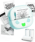 Bluetooth Sticker Printer Mini Portable Sticker Maker With 3 Roll Paper Inkless Thermal Printing For iPhone Notes And Journals DIY Crafts And Kids Gift On The Go printing sketches and photos with included paper rolls.