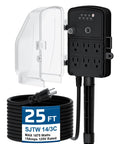 Top Notch Outdoor Power Stake Timer With Waterproof Shell And Automatic Dusk To Dawn Scheduling Delivers Six Grounded Outlets, 25 ft cord.
