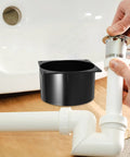 Homoyoyo Abs Duct Connector Flange With Square Base for 120mm air duct, fitted in plumbing with smooth surface.