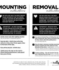 Mounting and removal instructions for Elegant Acrylic Bathroom Do Not Flush Sign 3.5x5 Inches With Adhesive Pack Of 5.
