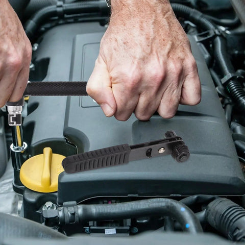 Mini Ratchet Wrench Set With L-handle Socket Tools For Auto Repairs And Home Fixes Durable Steel Construction Smooth ratcheting performance in use on engine.