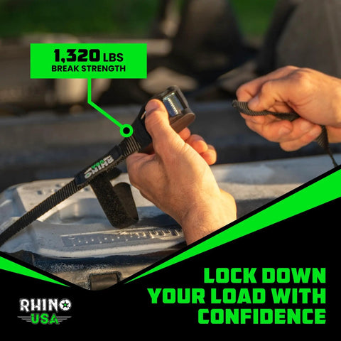 Beefy Heavy Duty Lashing Straps 1 Inch By 12 Foot Cam Buckle Tie Downs, 1320Lb Break Strength, silicone-protected in use
