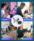 Straight Fire Podcast And Live Streaming Bundle Featuring A Premium Condenser Microphone with boom arm for gaming, music, and conference.