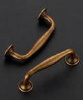 Built Tough Heavy Duty Antique Brass Cabinet Pulls 3 Inch Drawer Handles 10 Pack For Kitchen Solid Metal Furniture Knobs close-up view