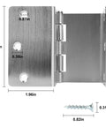 Expandable Handicap Door Hinges Offset Two Swing Hinges In Satin Chrome For Wheelchair Accessibility with dimensions and screw