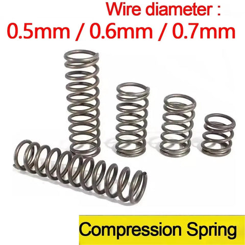 50 Pack Tiny Micro Compression Springs Steel Repair Kit For Precision Craftsmen And Makers With Durable Elastic Force And High Heat Resistance So Your Projects Stay Solid And Tight No Matter The Stress. Compression springs, 0.5-0.7mm wire