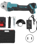Pro Level Brushless Angle Polisher With Comfort Grip Handle And Quick Charge Battery for Spotless metal and wood refinishing parts laid out.
