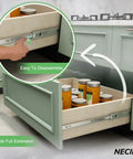 Slick Heavy Duty 12 Inch Stainless Steel Push To Open Drawer Slides Rustproof Waterproof Cabinet Tracks for easy disassembly in kitchen.
