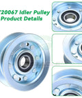GY20067 Idler Pulley Kit for mower deck, metal construction, precision bearings, part of Two Piece Idler Pulley Kit For Mower Deck Featuring Straight Up Reliable Gy22172 And Gy20629 Oem Replacement Parts With Beefed Up Steel Build And No Fuss Maintenance Upgrade For Peak Gear Performance.
