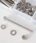 M6 Stainless Steel 304 Hex Socket Head Cap Screw And Bolt Assortment With Nuts And Lock Washers Heavy Duty Metric Allen Drive hardware set with washers.