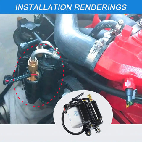 Dual Electric Fuel Pump Assembly Replacement For Marine Engines Fits 4.3L 5.0L 5.7L installation rendering