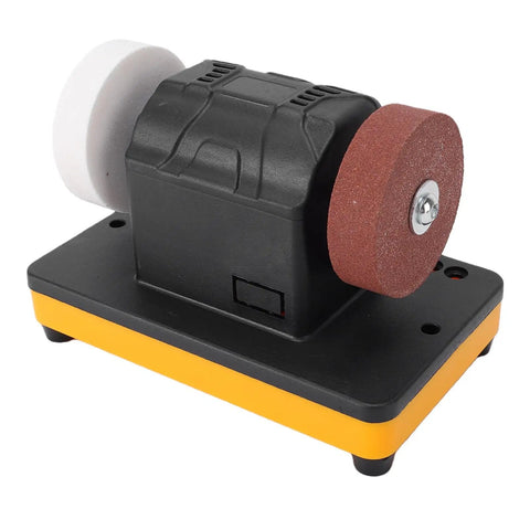 Rugged Cordless Mini Bench Grinder With Three Inch Variable Speed Wheel Battery Powered Portable Sharpener for Sharpening and Deburring.