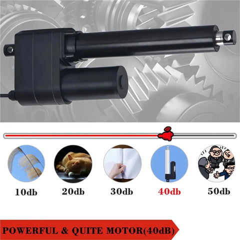 Tough As Nails Heavy Duty 6000N Linear Actuator Wields A Legit 1300Mm Stroke And 24V Drive, showcasing a quiet motor at 40dB.