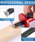 Professional Wheel Marking Gauge With Micro Adjustment For Woodworking Dang Accurate Dual Metric And Imperial Scale Carbide Scriber in use on wood.