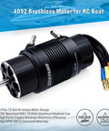 Rock Solid Brushless RC Boat Motor With Heavy Duty Water Cooling Jacket High Torque 920KV 4 Pole Design 5MM Shaft close-up view