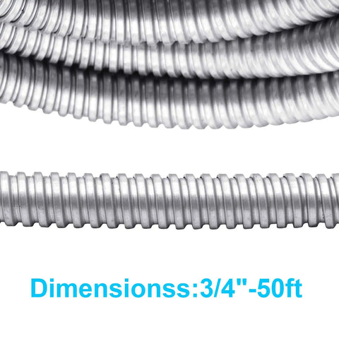 Heavy Duty Reduced Wall Flexible Metal Conduit 50 Feet Long Three Quarter Inch Galvanized Steel Outdoor Electrical Conduit image