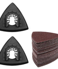 Two Pack Three One Eighth Inch Oscillating Tool Sanding Pad And Fifty Triangular Sanding Pads Set with assorted grits