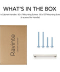 Product box of 30 Pack Brushed Nickel Square Cabinet Handles For Cabinets And Drawers Stainless Steel Cupboard Pulls with screws