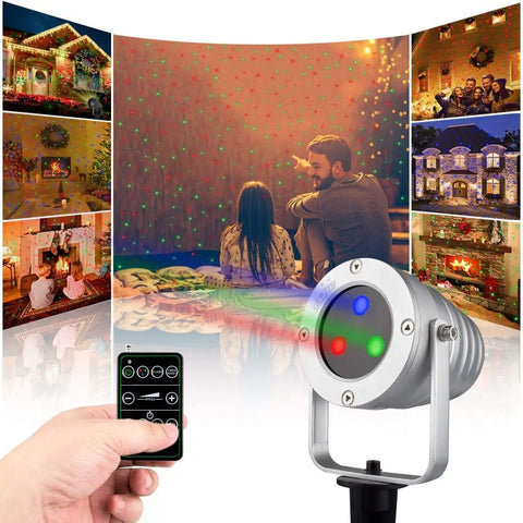 Dope Outdoor Christmas Laser Light Projector With Moving Star Pattern Waterproof Color Beams In Red Green Blue