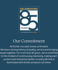 Celebrating 85 years of Kichler Lighting commitment to quality service.