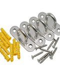 4 Pack 3.1 Inch 304 Stainless Steel Ceiling Hooks Pad Eyes Plate Rustproof Marine Hardware With Screws And Ribbed Anchors