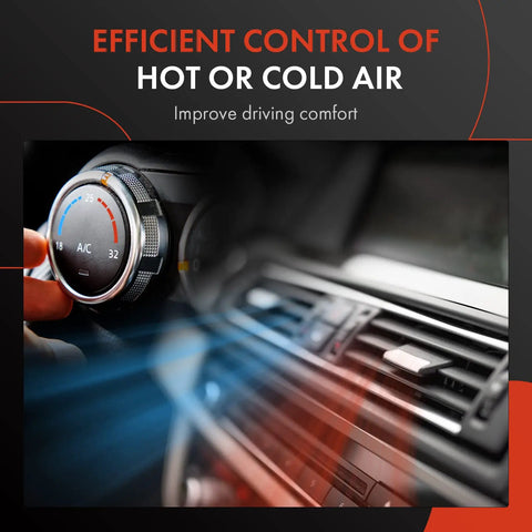 Close-up of car HVAC control knob adjusting hot and cold air flow, representing HVAC Heater Blend Door Actuator Gear Kit Fits Dodge Durango And Jeep Grand Cherokee 2011 To 2021.