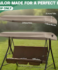 Replacement Canopy Top For Model GCS00395A 3 Seater Outdoor Patio Swing Canopy Cover 92 Inches By 46.5 Inches Fabric Only