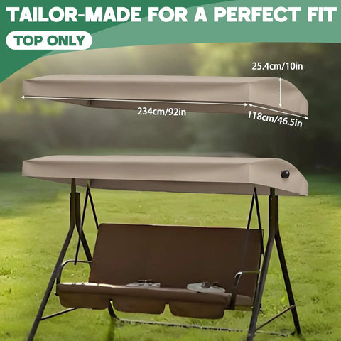 Replacement Canopy Top For Model GCS00395A 3 Seater Outdoor Patio Swing Canopy Cover 92 Inches By 46.5 Inches Fabric Only
