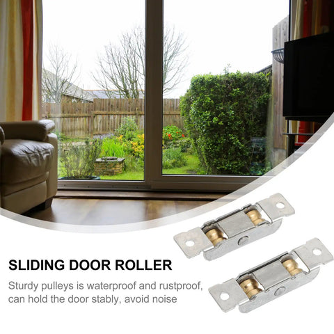 88 Type Sliding Door And Window Roller With Double Wheels And Mounting Screws shown in a living room setting, ideal for heavy duty use.