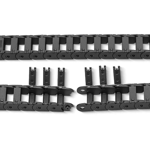 39.3 Inch Open Type Drag Chain Carrier Cable For CNC Router And 3D Printer R18 Internal 10x11mm Nylon PA66 Black Detail View