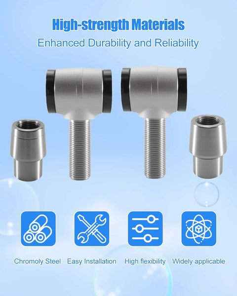 Heavy Duty 3/4 Inch.750 Heim Joint Rod End Kit for Engine Mounts, includes chromoly steel joints and fittings.