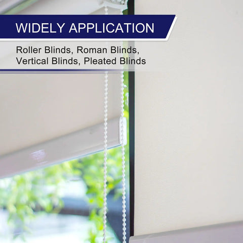 Sweet Swap Roller Blind Bead Chain Cord Set Featuring 10 Meters Of Cuttable White Pull Chain And Tough POM Connectors for roller and pleated blinds.