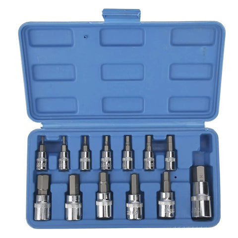 Versatile 13 Piece Wrench Hex Bit Socket Set With Tool Box Gear Up For Auto Maintenance And Repair 4 3 8 Drive Built Tough
