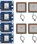 Neo 6M GPS Module Flight Controller With Large Antenna for EEPROM and APM 2.5, 4-pack, shown with circuit boards and cables