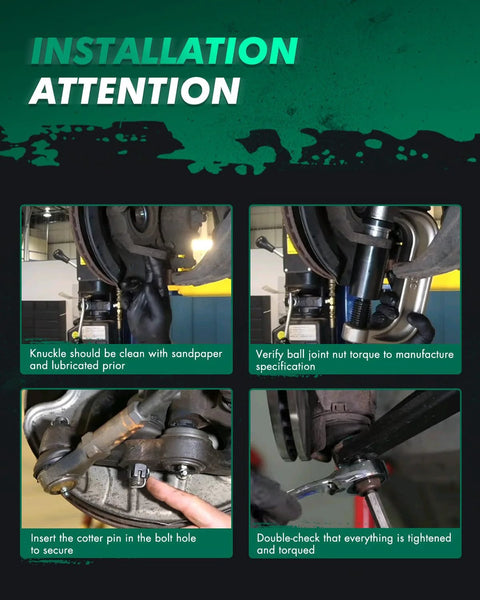 SCITOO 8-piece front upper control arm suspension kit four-panel installation collage