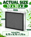 Top Shelf 10 By 10 By 2 Inch Merv 11 Washable Aluminum Hvac Air Filters 2 Pack with size dimensions for easy installation.