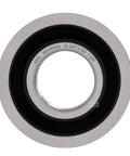 Ten Pack Top Shelf Lawn Mower Wheel Flanged Bearings With Grease Seal 3/4 Inch Bore And 1 3/8 Inch Outer Diameter view of bearing with black seal.