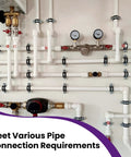 PVC pipe network using 16 Piece PVC Pipe Fittings Reducer Bushing Coupling From Half Inch To Three Quarter Inch, Male To Female