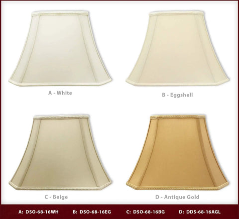 Antique Gold Rectangle Cut Corner Bell Designer Lamp Shade Dope Look 5x6.5 x 8x12 x 10 Slant Height Silk Shantung Fabric