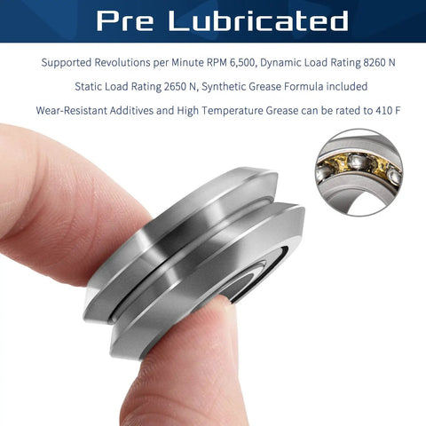 16 Pack Rm2 2Rs Three Eighths Inch Double Rubber Sealed Mini Ball Bearings With Precision V Groove Pregreased For Inline Skates Scooters Robotics And Workshop Tools Rock Solid Smooth Ride Zero Maintenance close-up of pre-lubricated bearing held in hand.