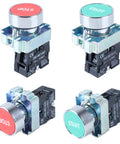 2 Pcs 22Mm Momentary Push Button Switch Xb2 Style Start Stop Control Rocker Metal Head 1NO 1NC 660V 10A for Industrial Machinery Equipment.