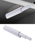 Premium Soft Close Retrofit Kit For Kitchen Cabinets And Bedroom Drawers Using Sturdy Nylon Buffers to Kick Loud Noise To The Curb and Keep Your Cabinet Doors Moving Silky Smooth Always, shown from two angles.