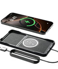Straight Up Fast Wireless Charger For GMC Sierra 1500 2500 3500 Ev Center Console showing charging pad and phone charging display.